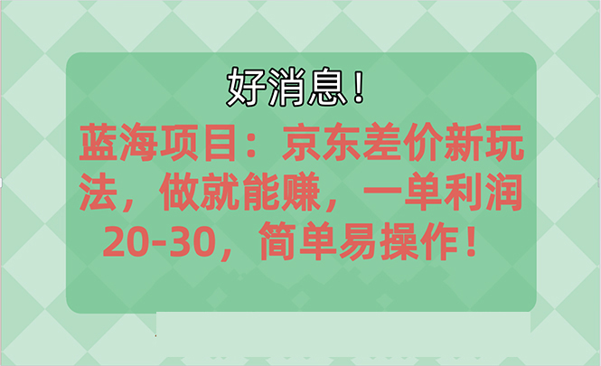 越早知道越能赚到钱的蓝海项目:京东大平台操作,一单利润20-30,简单…