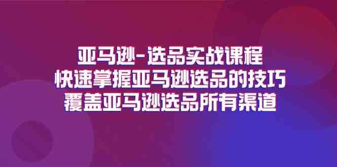 亚马逊选品实战课程,快速掌握亚马逊选品的技巧,覆盖亚马逊选品所有渠道