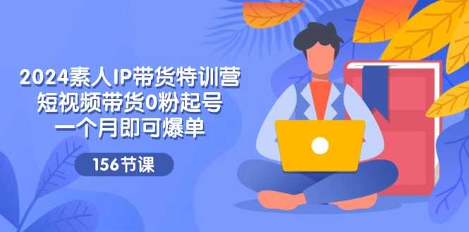 2024素人IP带货特训营,短视频带货0粉起号,一个月即可爆单