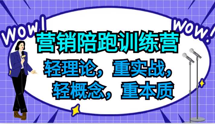 营销陪跑训练营,轻理论,重实战,轻概念,重本质,适合中小企业和初创企业的老板