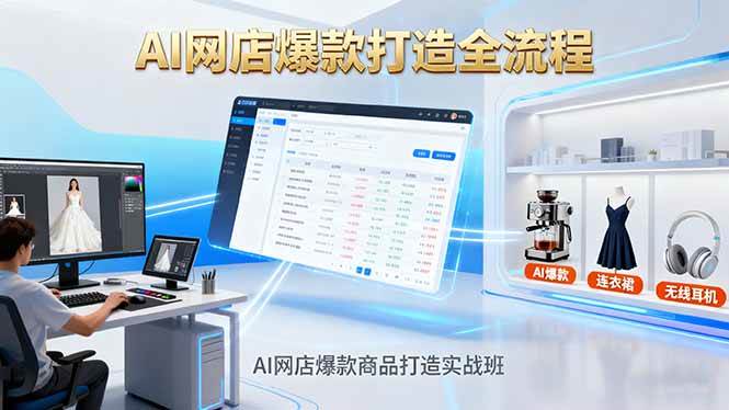 AI网店爆款商品打造实战班:AI技术实现商品图智能处理,快速搭建AI网店