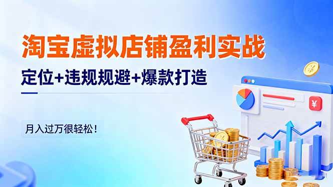 淘宝虚拟店铺盈利实战:定位+违规规避+爆款打造,月入过万很轻松!