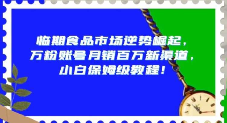 临期食品市场逆势崛起，万粉账号月销百万新渠道，小白保姆级教程【揭秘】