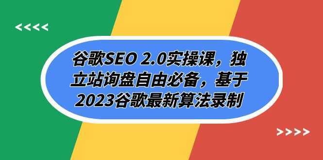 谷歌SEO 2.0实操课，独立站询盘自由必备，基于2023谷歌最新算法录制