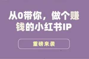 小红书运营大宝典,从0带你做个赚钱的小红书IP