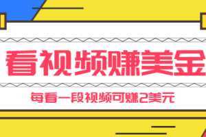 手机看视频赚美金项目,每看一段视频可赚2美元,超简单赚钱项目【视频教程】