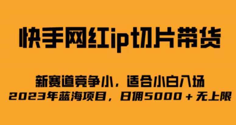 快手网红ip切片新赛道,竞争小事,适合小白 2023蓝海项目