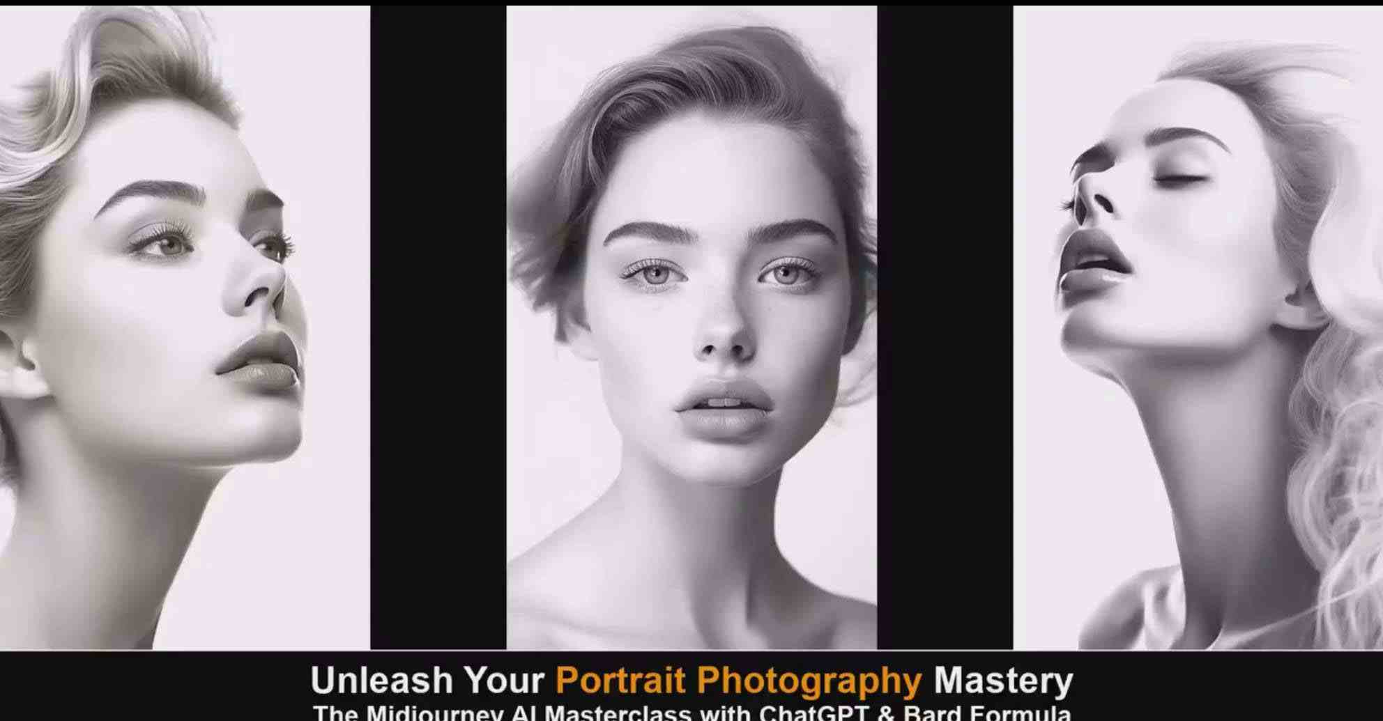 Midjourney v5 ChatGPT 和 Bard AI人工智能人像摄影大师班-15节-中英字幕