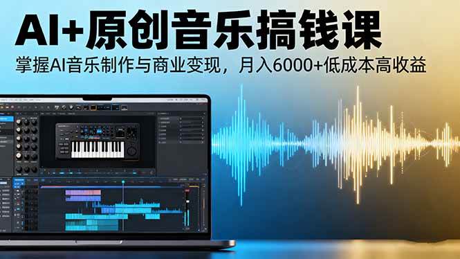 AI+原创音乐搞钱课:掌握AI音乐制作与商业变现,月入6000+低成本高收益