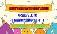 独家电脑游戏挂机项目，收益无上限，年底搞钱回家过年！