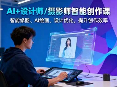 AI+设计师/摄影师智能创作课：智能修图、AI绘画、设计优化，提升创作效率